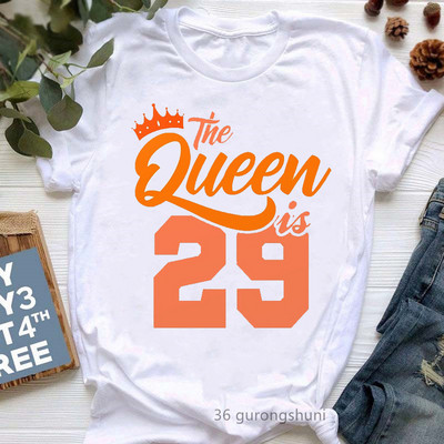 The Queen Of Sweet 16 születésnapi ajándék felsők lányoknak póló női fehér alkalmi póló női harajuku ing Kawaii ruhák