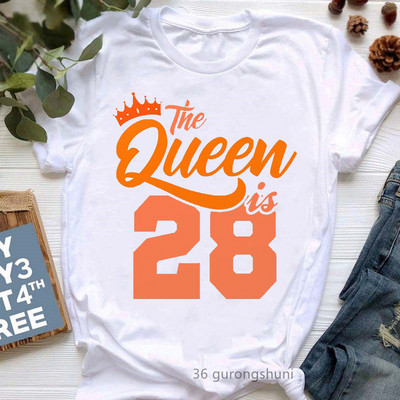 The Queen Of Sweet 16 születésnapi ajándék felsők lányoknak póló női fehér alkalmi póló női harajuku ing Kawaii ruhák
