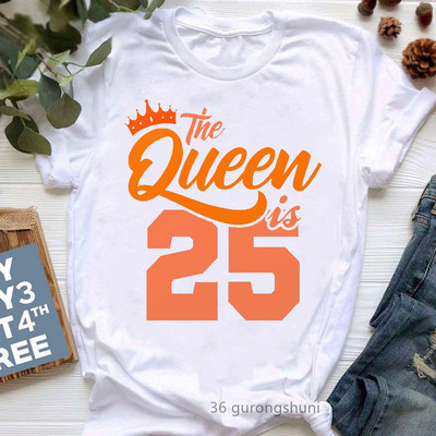 The Queen Of Sweet 16 születésnapi ajándék felsők lányoknak póló női fehér alkalmi póló női harajuku ing Kawaii ruhák