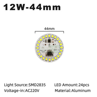 5db/tétel LED chipek LED világító gyöngyök meleg fehér ingyenes vezetőfény táblák alumínium lámpalapok AC220V 3W 5W 7W 9W 12W