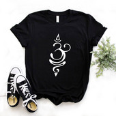 Jóga om Print Női pólók Pamut Alkalmi Vicces póló Lady Yong Girl Top póló Hipster FS-338