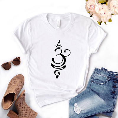 Jóga om Print Női pólók Pamut Alkalmi Vicces póló Lady Yong Girl Top póló Hipster FS-338