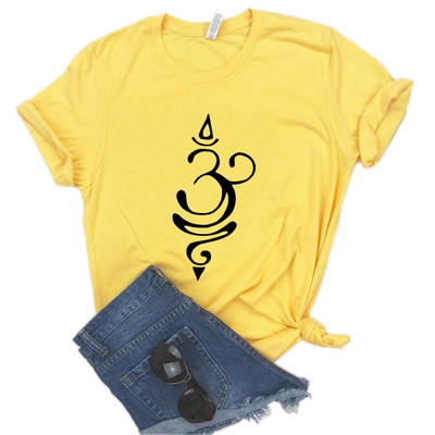 Jóga om Print Női pólók Pamut Alkalmi Vicces póló Lady Yong Girl Top póló Hipster FS-338
