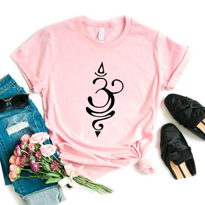 Jóga om Print Női pólók Pamut Alkalmi Vicces póló Lady Yong Girl Top póló Hipster FS-338