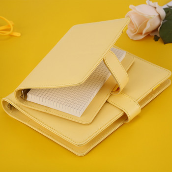 Macaroon 6holes A5 A6 PU кожа Loose Leaf Notebook Shell Прекрасна корица за планиране на бюджет 2022 г. Комплект дневник за планиране Направи си сам