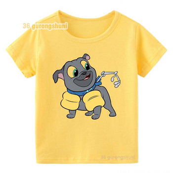 Тениска за момче Летни горнища Детско облекло Графична тениска забавно Puppy Dog Pals Карикатура Детски дрехи 8 до 12 Жълти тениски за момчета