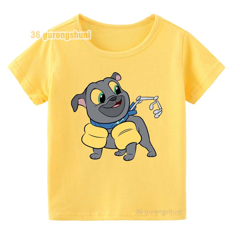 Μπλουζάκι για αγόρι καλοκαιρινά μπλουζάκια Παιδικά ρούχα Γραφικό μπλουζάκι αστείο Puppy Dog Pals Cartoon παιδικά ρούχα 8 έως 12 κίτρινα μπλουζάκια για αγόρια