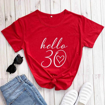 Hello 30 New Arrival alkalmi vicces póló Hello Thirty ing 30. születésnapi ing Születésnapi pólók Ajándék neki CBXZ