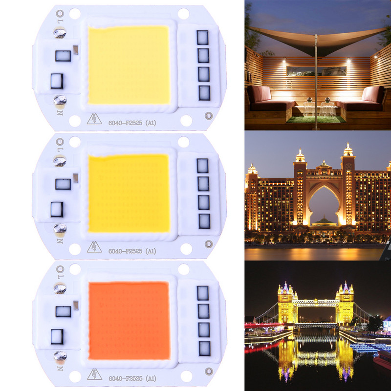 50W LED Floodlights COB Chip 220V Είσοδος Ενσωματωμένο Smart IC Driver Floodlights Beads COB Chip Light