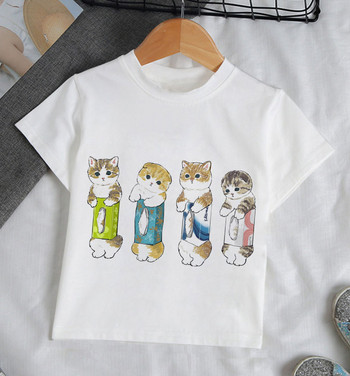 Тениски Дрехи за момичета Момче Животни Детска риза Детска лятна котка Смешни оживени щампи от 90-те Сладки забавни бебешки тениски Естетичен топ