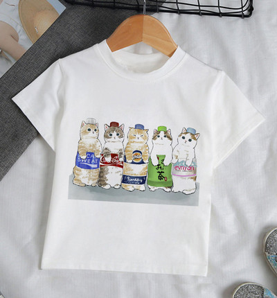 Μπλουζάκια Κοριτσίστικα Ρούχα Αγόρι Ζώο Παιδικό Πουκάμισο Παιδική Καλοκαιρινή Γάτα Αστεία Ζωντανή Δεκαετία `90 Εκτύπωση Χαριτωμένα Αστεία Βρεφικά Μπλουζάκια Αισθητική Τοπ