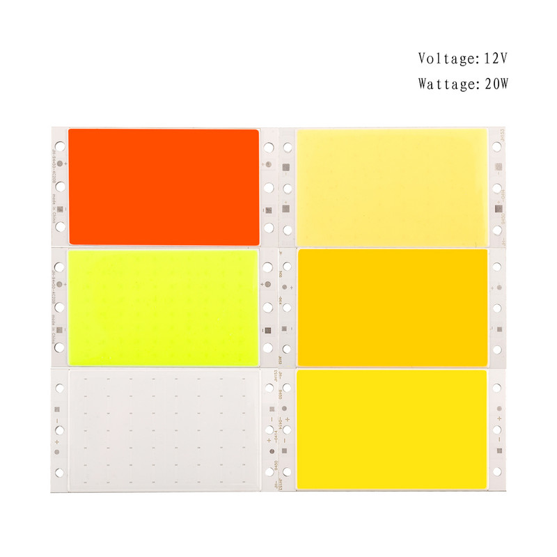 12-14V 20W COB LED švieslentės plokštės juostelė pasidaryk pats Automobilių žibintai Atsarginės dalys Priedai Balta Raudona Mėlyna Žalia Šilta Gamta Balta