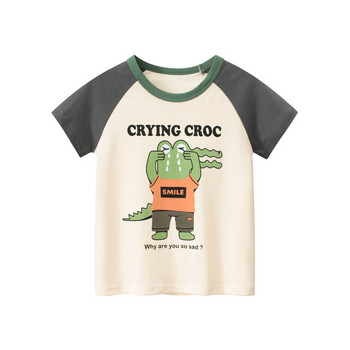 2023 г. Нова детска тениска Лятна горна част с принт с карикатури за момчета Момичета Детски дрехи с къс ръкав Бебешка тениска с памучна тениска