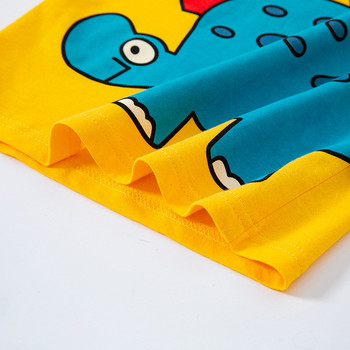 27 Kids Boys κοντομάνικα καλοκαιρινά μπλουζάκια Μπλουζάκια Ρούχα Cartoon Dinosaur print Παιδικά στρογγυλή λαιμόκοψη Βαμβακερό πλέξιμο 2-9 ετών