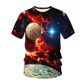 Детска тениска с 3D печат The Vastness Of The Universe The Stars Fashion Casual Cartoons T-shirt Boys Girls Детско облекло