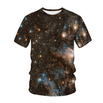 Детска тениска с 3D печат The Vastness Of The Universe The Stars Fashion Casual Cartoons T-shirt Boys Girls Детско облекло