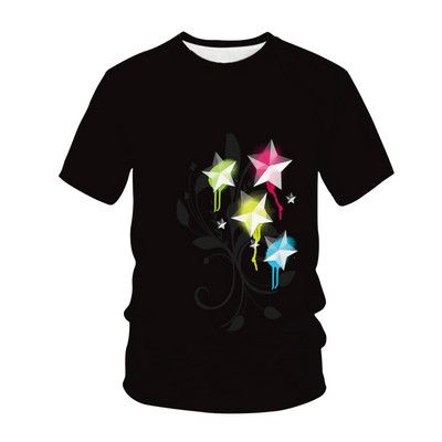 Детска тениска с 3D печат The Vastness Of The Universe The Stars Fashion Casual Cartoons T-shirt Boys Girls Детско облекло