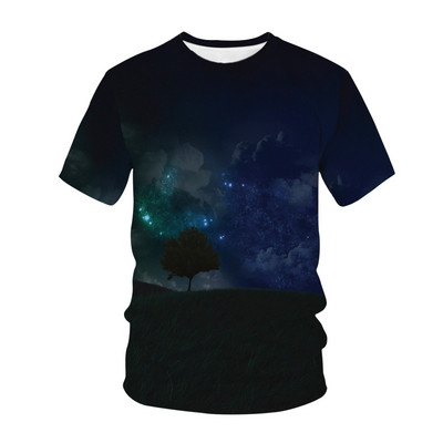 Детска тениска с 3D печат The Vastness Of The Universe The Stars Fashion Casual Cartoons T-shirt Boys Girls Детско облекло