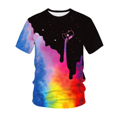Детска тениска с 3D печат The Vastness Of The Universe The Stars Fashion Casual Cartoons T-shirt Boys Girls Детско облекло