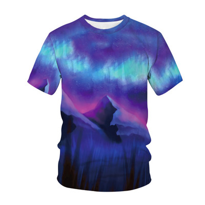 Детска тениска с 3D печат The Vastness Of The Universe The Stars Fashion Casual Cartoons T-shirt Boys Girls Детско облекло