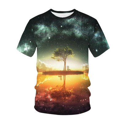 Детска тениска с 3D печат The Vastness Of The Universe The Stars Fashion Casual Cartoons T-shirt Boys Girls Детско облекло