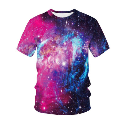 Детска тениска с 3D печат The Vastness Of The Universe The Stars Fashion Casual Cartoons T-shirt Boys Girls Детско облекло