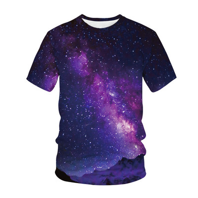 Детска тениска с 3D печат The Vastness Of The Universe The Stars Fashion Casual Cartoons T-shirt Boys Girls Детско облекло