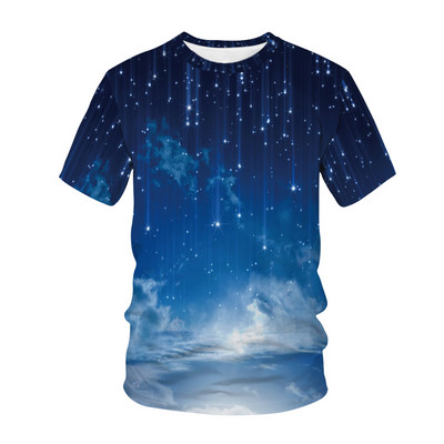 Детска тениска с 3D печат The Vastness Of The Universe The Stars Fashion Casual Cartoons T-shirt Boys Girls Детско облекло