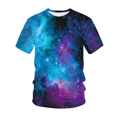 Детска тениска с 3D печат The Vastness Of The Universe The Stars Fashion Casual Cartoons T-shirt Boys Girls Детско облекло
