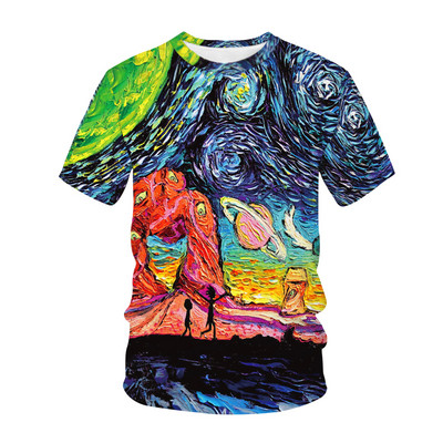 Детска тениска с 3D печат The Vastness Of The Universe The Stars Fashion Casual Cartoons T-shirt Boys Girls Детско облекло
