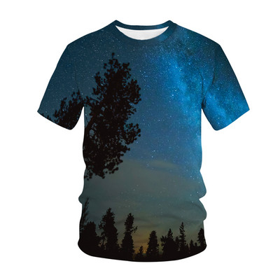 Детска тениска с 3D печат The Vastness Of The Universe The Stars Fashion Casual Cartoons T-shirt Boys Girls Детско облекло