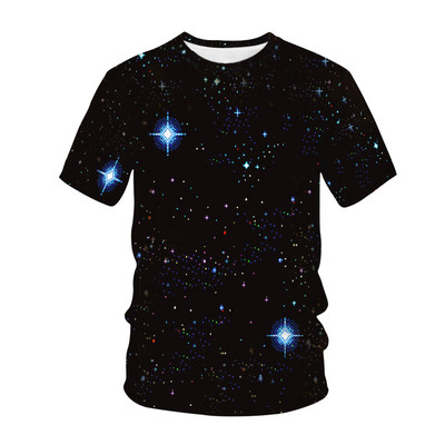 Детска тениска с 3D печат The Vastness Of The Universe The Stars Fashion Casual Cartoons T-shirt Boys Girls Детско облекло