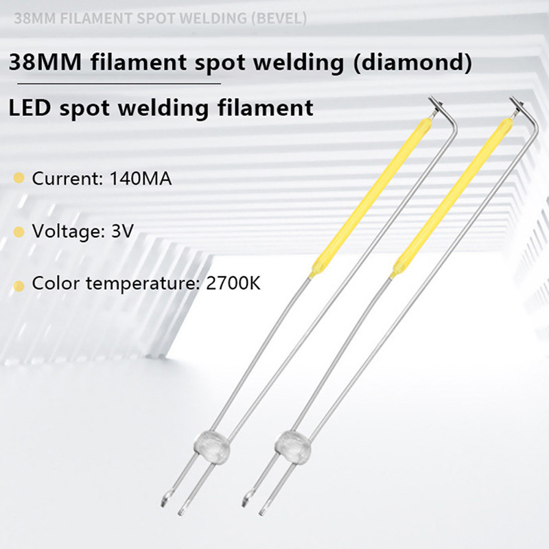 10 buc. Piese de bec cu filament LED 3v, alb cald, din ceramică, filament de sudare, lampă cu filament, diodă cu led, cip bec parțial
