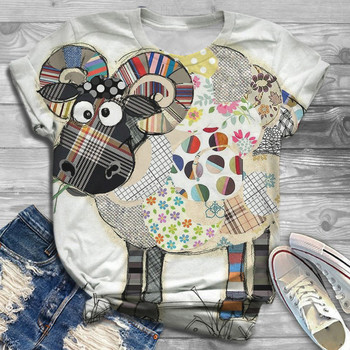 Summer Bohemia Animal Watercolor 3D print T-shirt Υπερμεγέθη γυναικείο ύφασμα σε στυλ μόδας Γυναικεία ρούχα Μπλουζάκια σέξι κοριτσίστικα μπλουζάκια