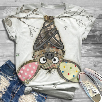 Summer Bohemia Animal Watercolor 3D print T-shirt Υπερμεγέθη γυναικείο ύφασμα σε στυλ μόδας Γυναικεία ρούχα Μπλουζάκια σέξι κοριτσίστικα μπλουζάκια