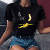 Funny Fruits póló Női divat Kawaii Banana Print fehér póló Harajuku póló rövid ujjú felsők póló női pólók
