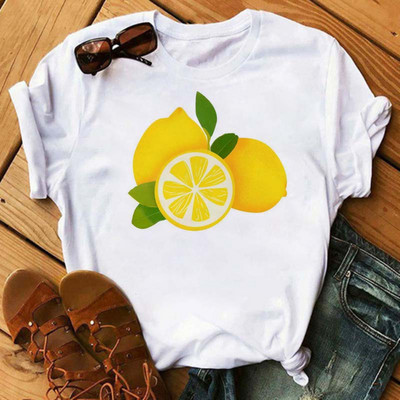 Funny Fruits póló Női divat Kawaii Banana Print fehér póló Harajuku póló rövid ujjú felsők póló női pólók
