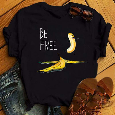 Funny Fruits póló Női divat Kawaii Banana Print fehér póló Harajuku póló rövid ujjú felsők póló női pólók