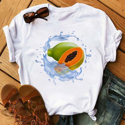 Funny Fruits póló Női divat Kawaii Banana Print fehér póló Harajuku póló rövid ujjú felsők póló női pólók
