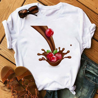 Funny Fruits póló Női divat Kawaii Banana Print fehér póló Harajuku póló rövid ujjú felsők póló női pólók