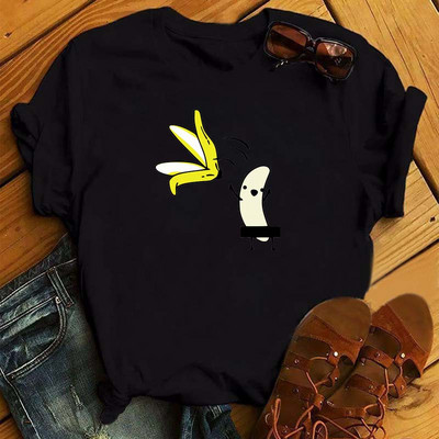 Funny Fruits póló Női divat Kawaii Banana Print fehér póló Harajuku póló rövid ujjú felsők póló női pólók