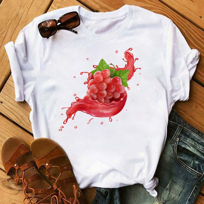 Funny Fruits póló Női divat Kawaii Banana Print fehér póló Harajuku póló rövid ujjú felsők póló női pólók