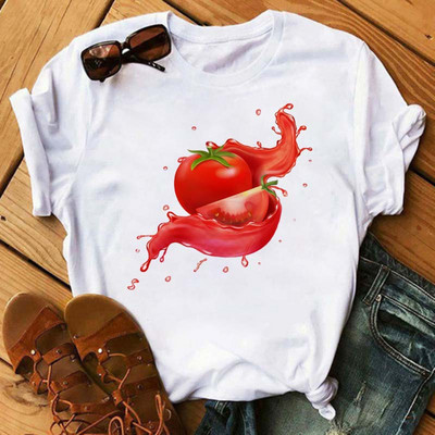 Funny Fruits póló Női divat Kawaii Banana Print fehér póló Harajuku póló rövid ujjú felsők póló női pólók