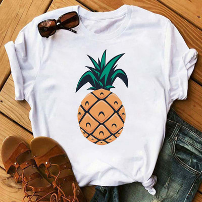 Funny Fruits póló Női divat Kawaii Banana Print fehér póló Harajuku póló rövid ujjú felsők póló női pólók