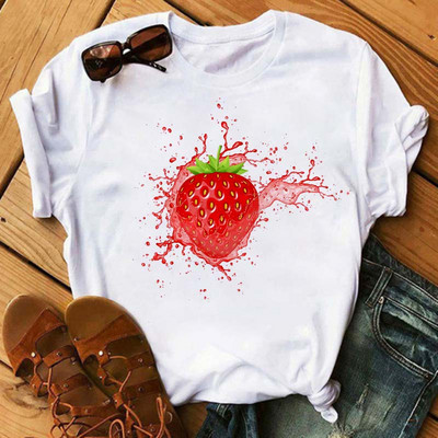 Funny Fruits póló Női divat Kawaii Banana Print fehér póló Harajuku póló rövid ujjú felsők póló női pólók