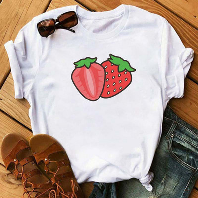 Funny Fruits póló Női divat Kawaii Banana Print fehér póló Harajuku póló rövid ujjú felsők póló női pólók