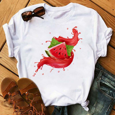 Funny Fruits póló Női divat Kawaii Banana Print fehér póló Harajuku póló rövid ujjú felsők póló női pólók