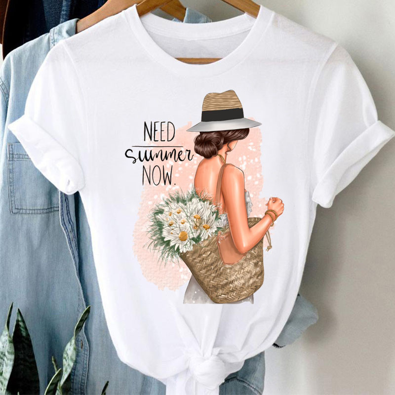 Tricou pentru femei Tricou cu imprimeu la modă cu flori pentru femei Tricou casual Topuri pentru fete din anii 90 Tricou cu mânecă scurtă pentru femei Tricouri pentru femei