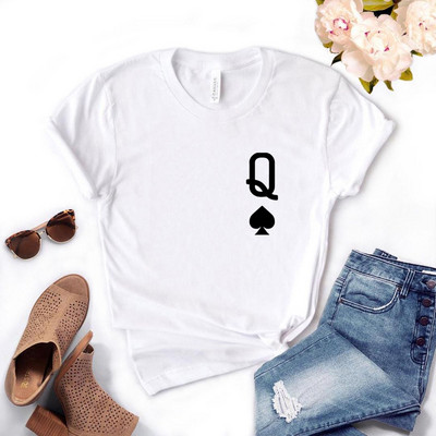Pák királynő nyomat női pólók Pamut alkalmi vicces póló Lady Yong Girl Top póló Hipster FS-324