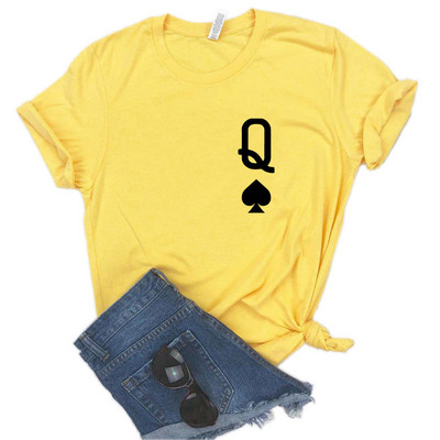 Pák királynő nyomat női pólók Pamut alkalmi vicces póló Lady Yong Girl Top póló Hipster FS-324